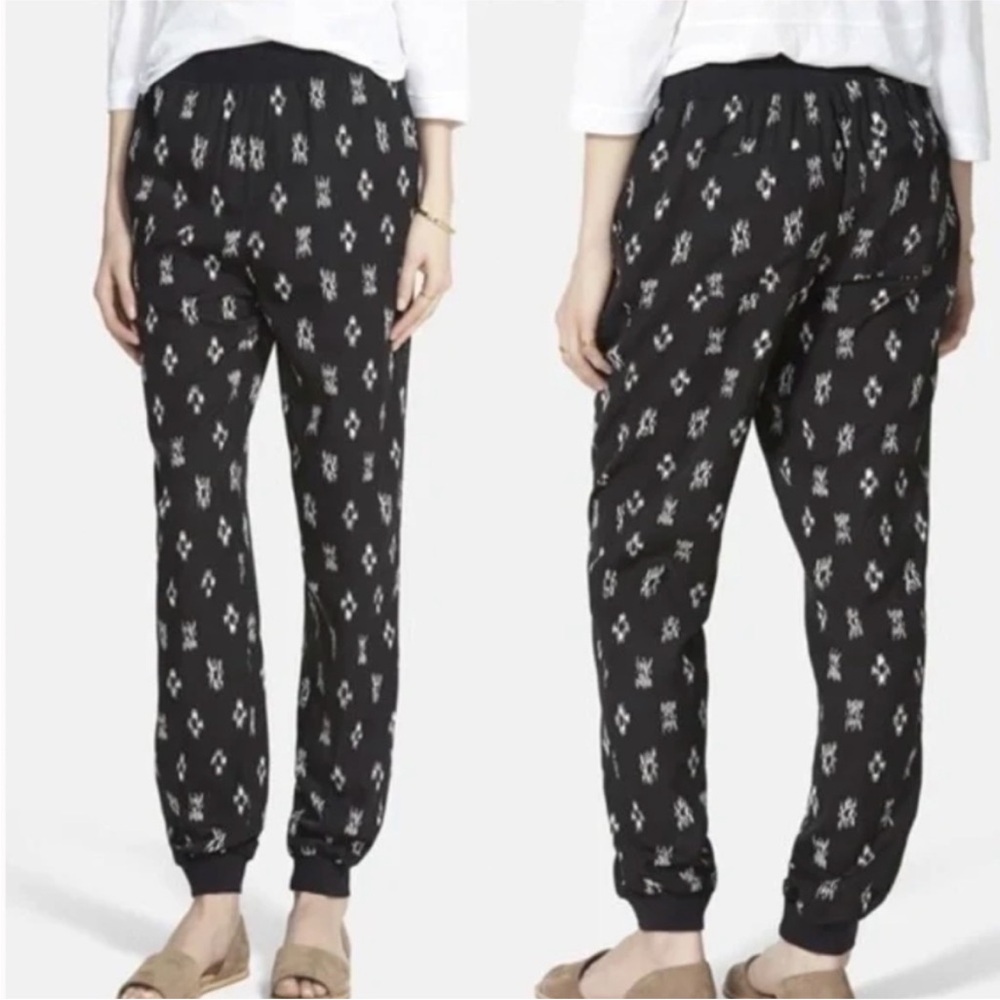 Madewell Ikat Black Jogger Pants Black White Flowy Women’s Sz Medium
